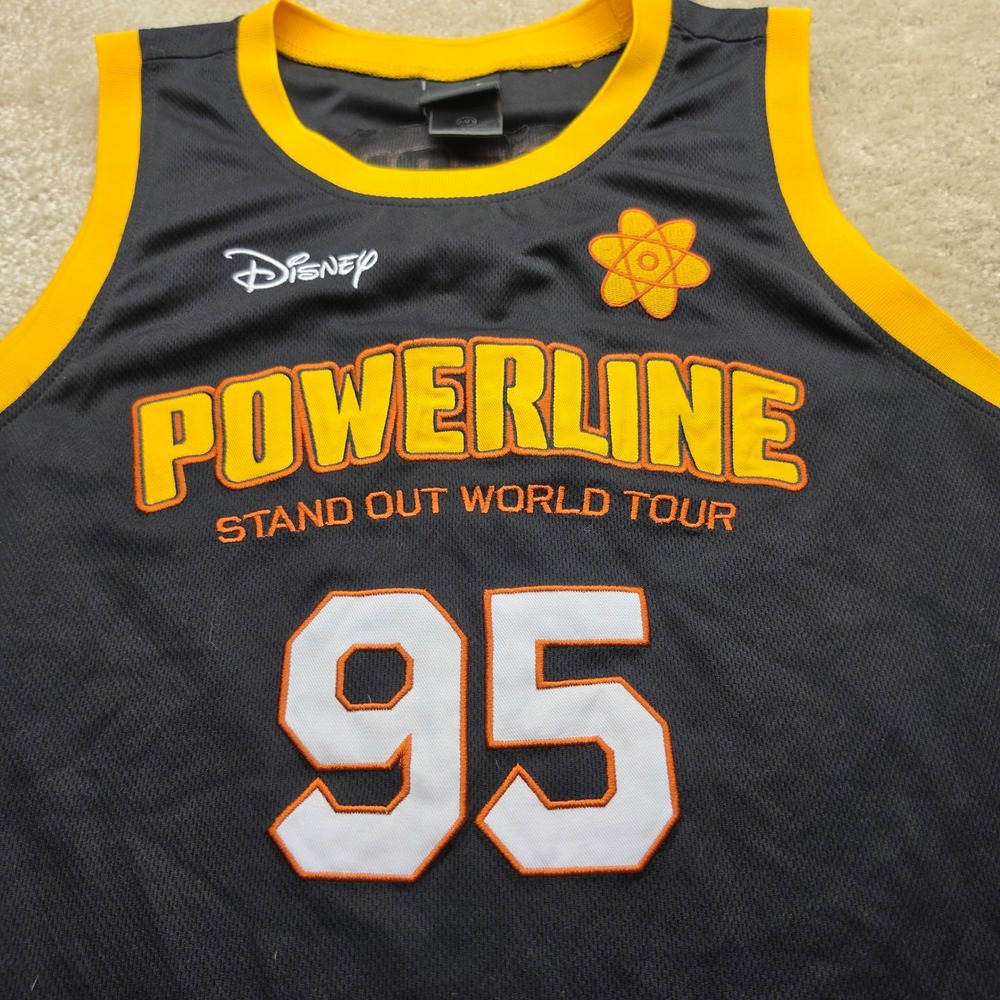 Disney Powerline Stand Out World Tour Basketball Jersey Black Yellow Mens M